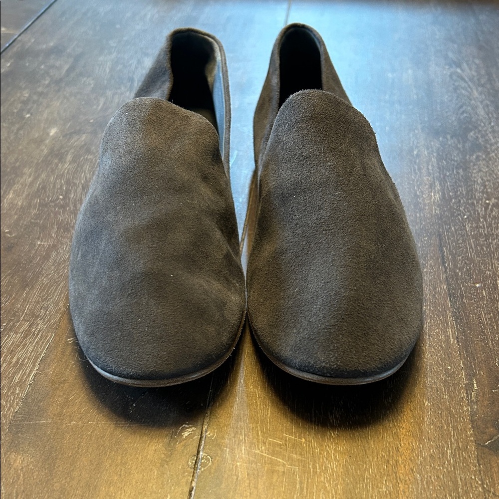 Vince Gray Suede Slip-On Flats